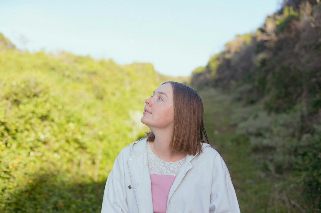 woman practicing breathing exercise